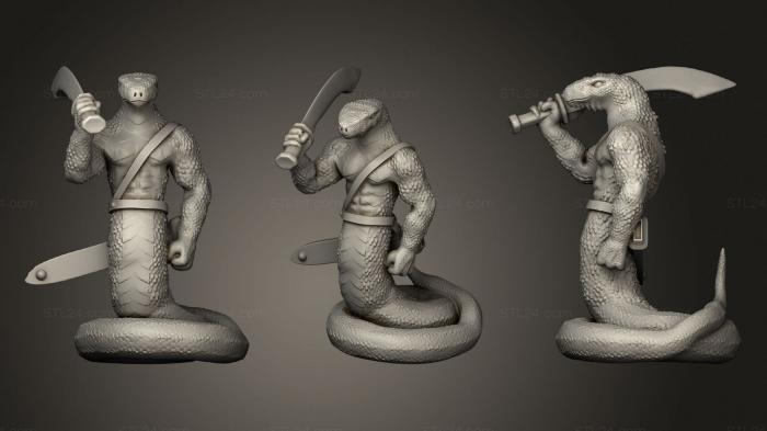 Figurines heroes, monsters and demons (Yuan Ti, STKM_3907) 3D models for cnc